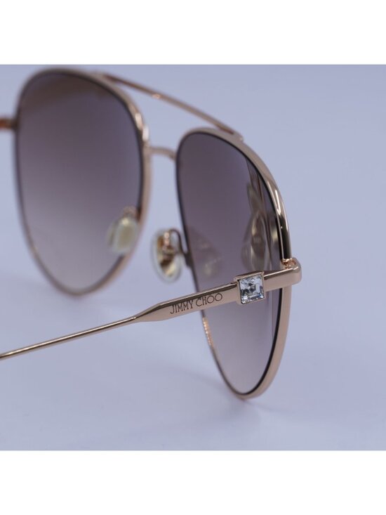 Jimmy Choo OLLY/S 0DDB HA Sunglasses Gold Aviator Frame, Brown Lenses main image 3